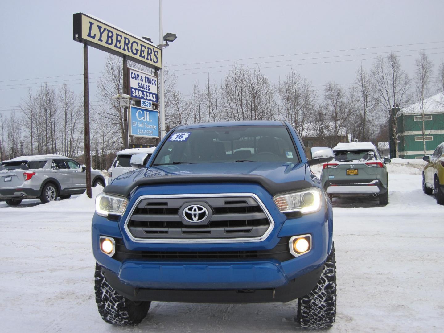 2016 blue /brown Toyota Tacoma Limited Double Cab V6 6AT 4WD (5TFGZ5AN7GX) with an 3.6L V6 DOHC 24V engine, 5A transmission, located at 9530 Old Seward Highway, Anchorage, AK, 99515, (907) 349-3343, 61.134140, -149.865570 - Really Nice Toyot Tacoma! - Photo#1